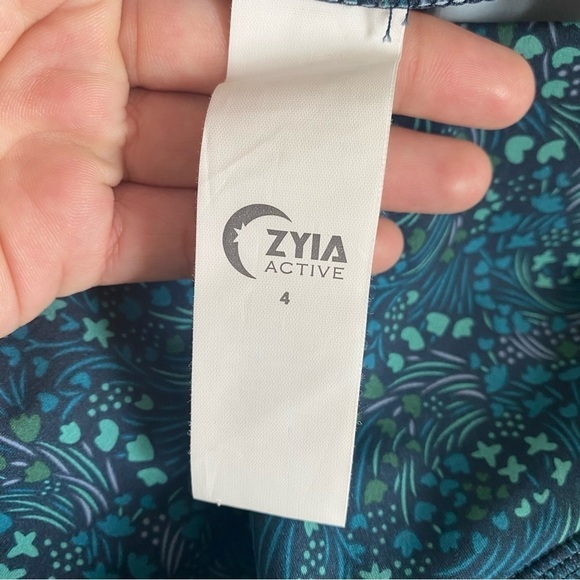 Zyia Active Abstract Floral Print Tight Legging • Blue Turquoise • size US 4 - Picture 8 of 10